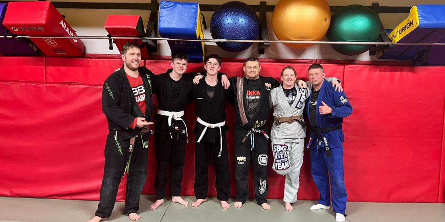 BJJ stripes for Harris and Mack