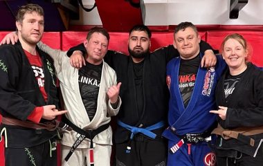 A stripe on Ifraz’s BJJ Blue Belt!