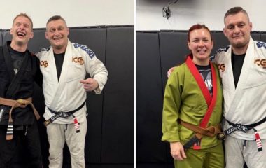 Stripes on their BJJ Brown belts for Jo and Jakob