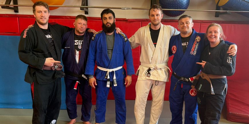Tom and Nisar Earn Their 2nd BJJ Stripes at Fulinkazan Martial Arts Club Bradford
